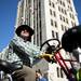 Ann Arbor resident Tom Bartlett controls a conference bike during the Mayor's Green Fair on Friday, June 14. Daniel Brenner I AnnArbor.com